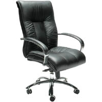 sylex big boy executive chair 1-lever medium back leather black