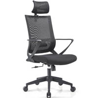 clinton executive chair high mesh back arms black