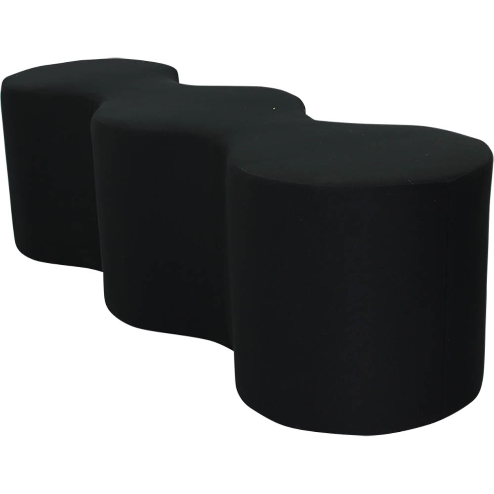 Image for SYLEX LAVA LOUNGE CHAIR TRIPLE STRAIGHT SHAPE BLACK from Mercury Business Supplies