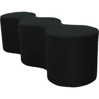 sylex lava lounge chair triple straight shape black