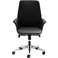 rapidline accord chair medium leather back black
