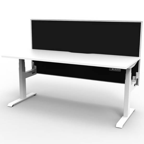 Image for RAPIDLINE BOOST PLUS HEIGHT ADJUSTABLE SINGLE SIDED WORKSTATION WITH SCREEN 1200 X 750MM NATURAL WHITE TOP / WHITE FRAME / BLAC from That Office Place PICTON