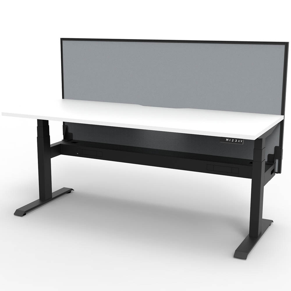 Image for RAPIDLINE BOOST PLUS HEIGHT ADJUSTABLE SINGLE SIDED WORKSTATION WITH SCREEN / CABLE TRAY 1800 X 750MM NATURAL WHITE TOP / BLACK from Mitronics Corporation