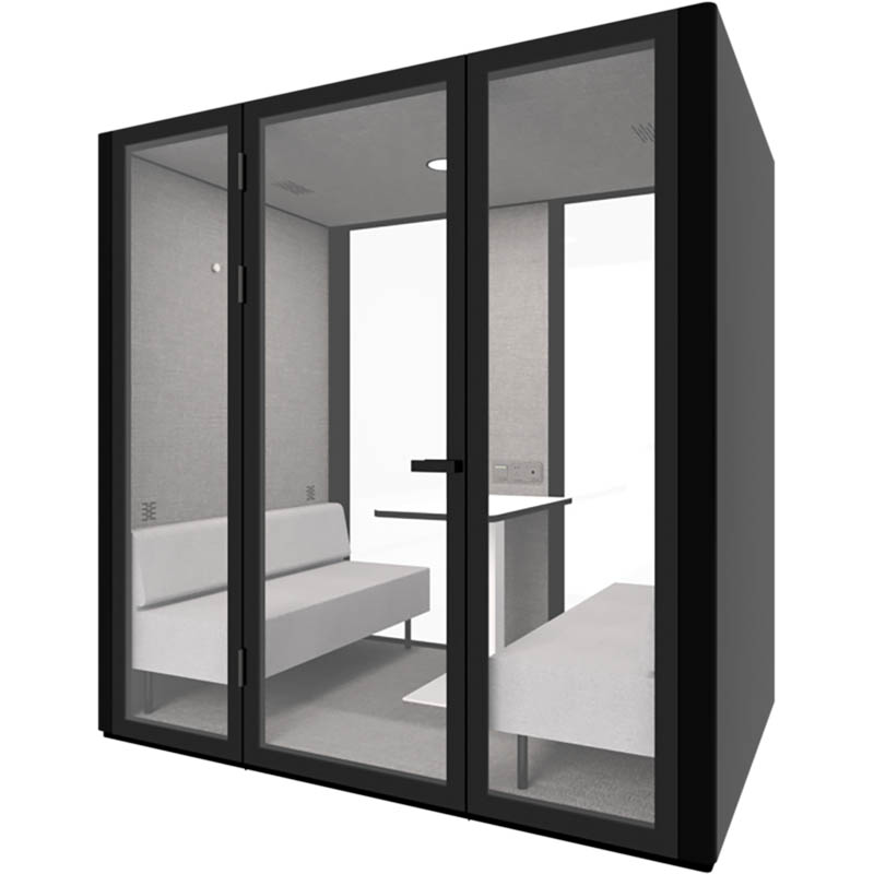 Image for RAPIDLINE B.QUIET ACOUSTIC MEETING POD 2-4 PERSON BLACK from BusinessWorld Computer & Stationery Warehouse