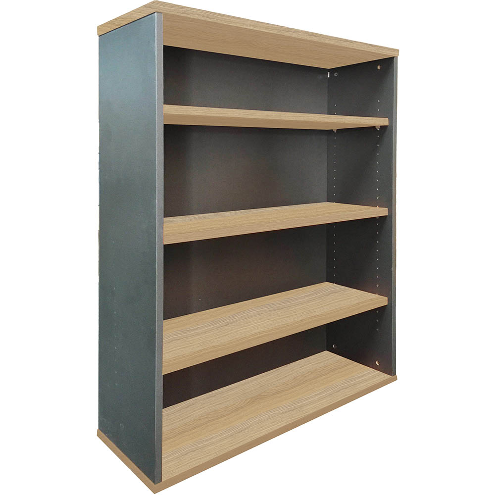 Image for RAPID WORKER BOOKCASE 3 SHELF 900 X 315 X 1200MM OAK/IRONSTONE from That Office Place PICTON