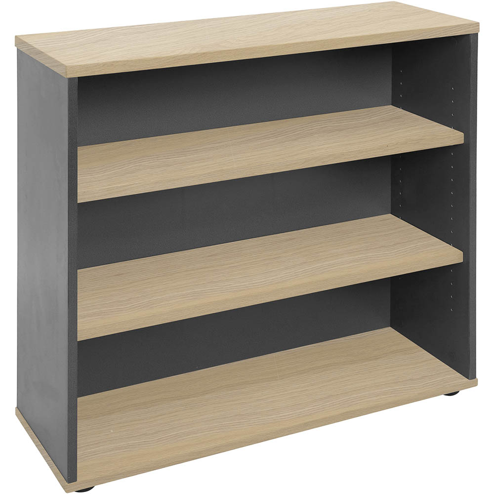 Image for RAPID WORKER BOOKCASE 3 SHELF 900 X 315 X 900MM OAK/IRONSTONE from Challenge Office Supplies
