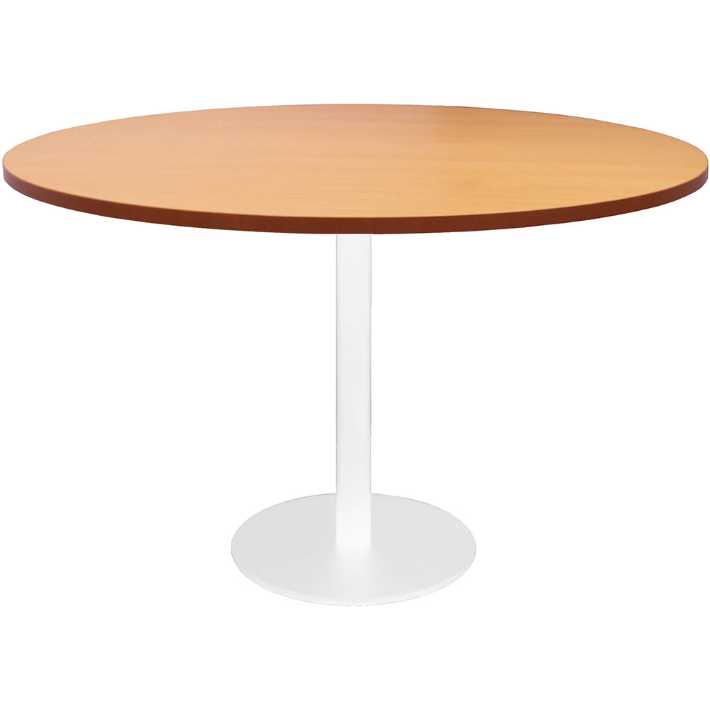 Image for RAPIDLINE ROUND TABLE DISC BASE 1200MM BEECH/WHITE from BusinessWorld Computer & Stationery Warehouse