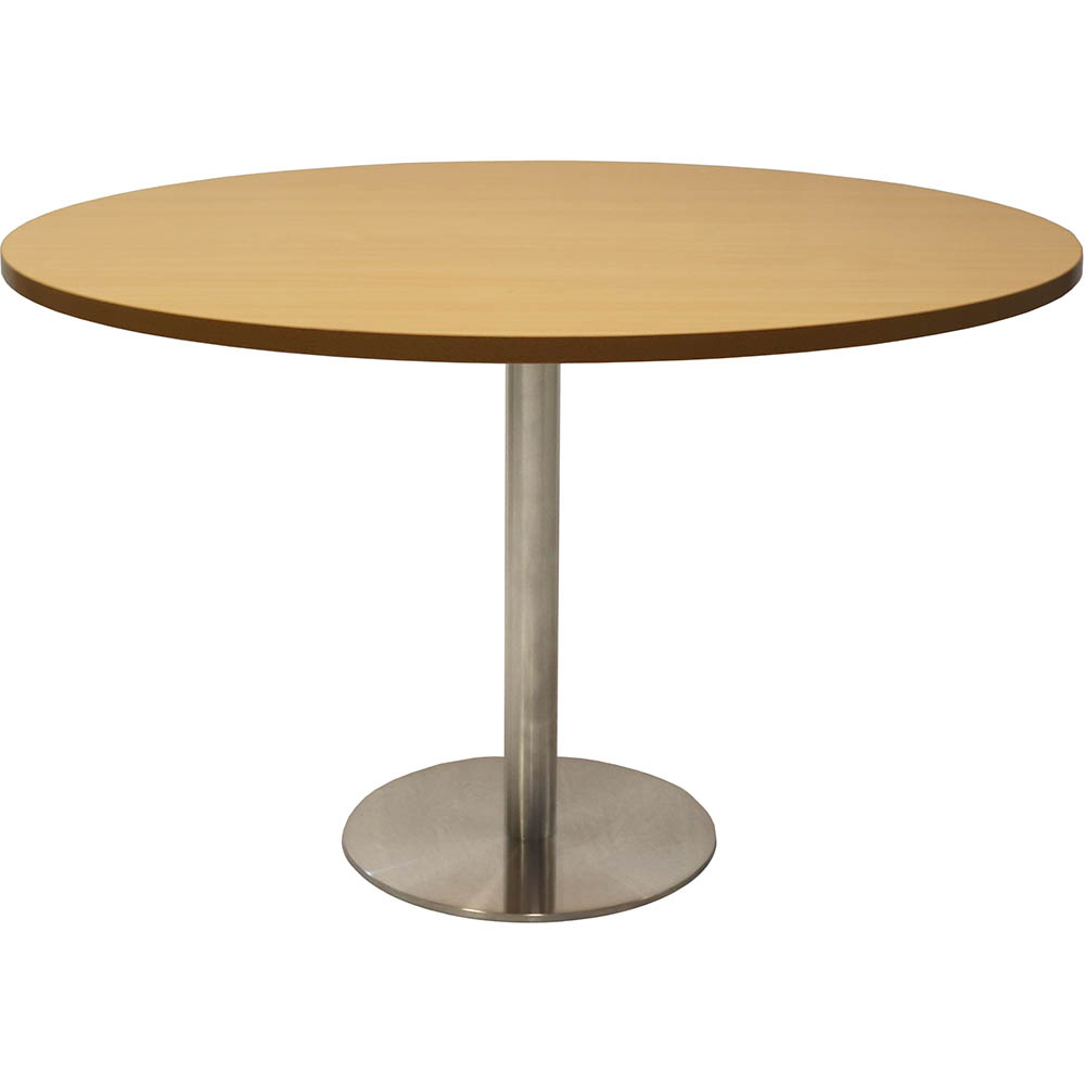 Image for RAPIDLINE ROUND TABLE DISC BASE 1200MM NATURAL OAK/STAINLESS STEEL from Challenge Office Supplies