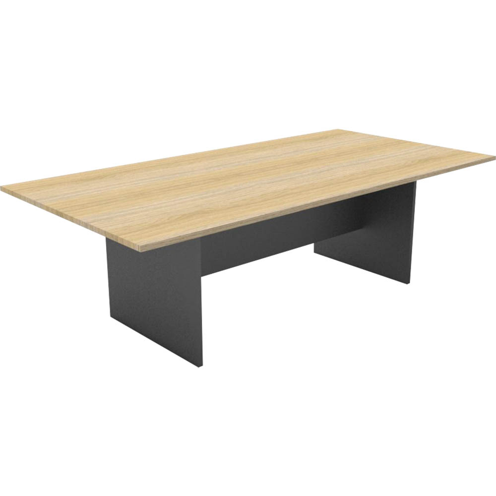 Image for RAPID WORKER BOARDROOM TABLE 2400 X 1200MM OAK/IRONSTONE from Challenge Office Supplies