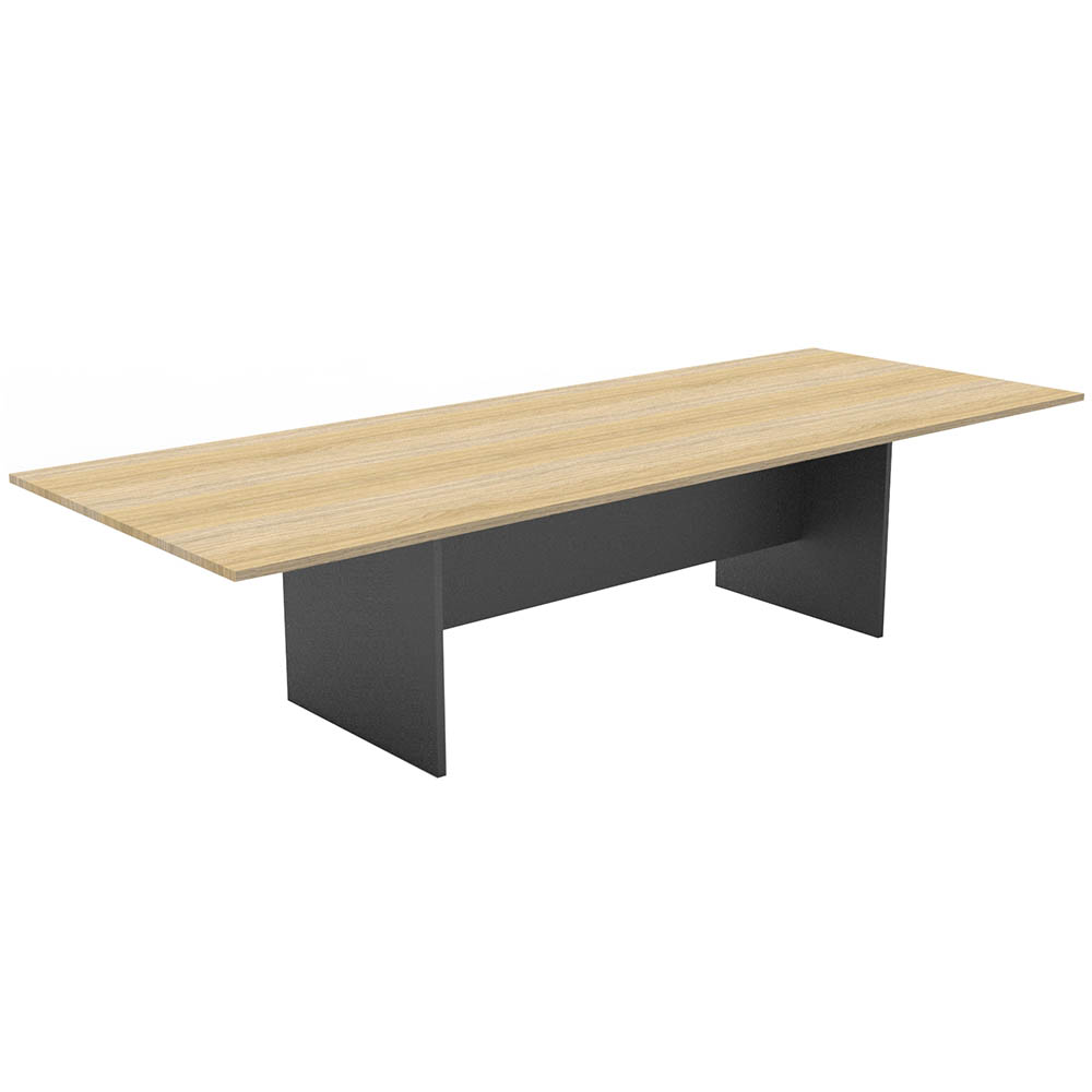 Image for RAPID WORKER BOARDROOM TABLE 3200 X 1200MM OAK/IRONSTONE from Mercury Business Supplies
