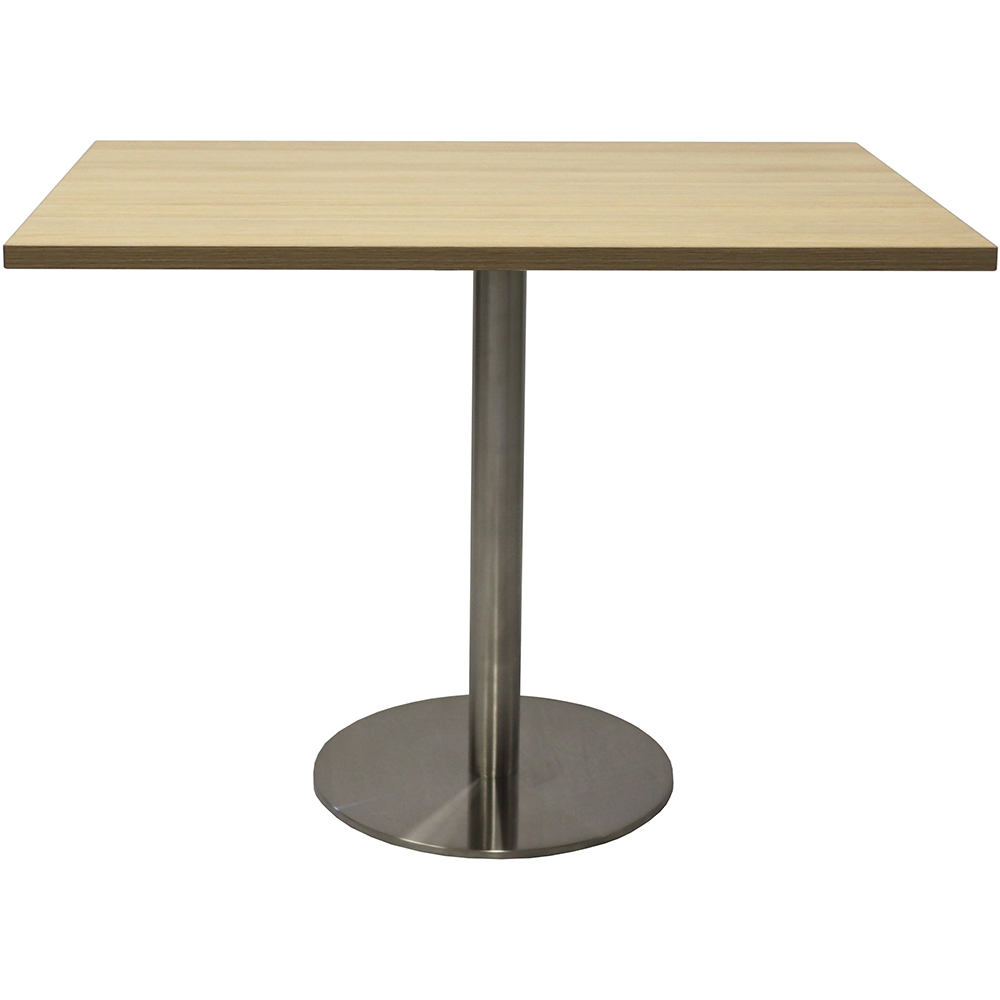 Image for RAPIDLINE SQUARE MEETING TABLE DISC BASE 900MM NATURAL OAK/STAINLESS STEEL from Challenge Office Supplies