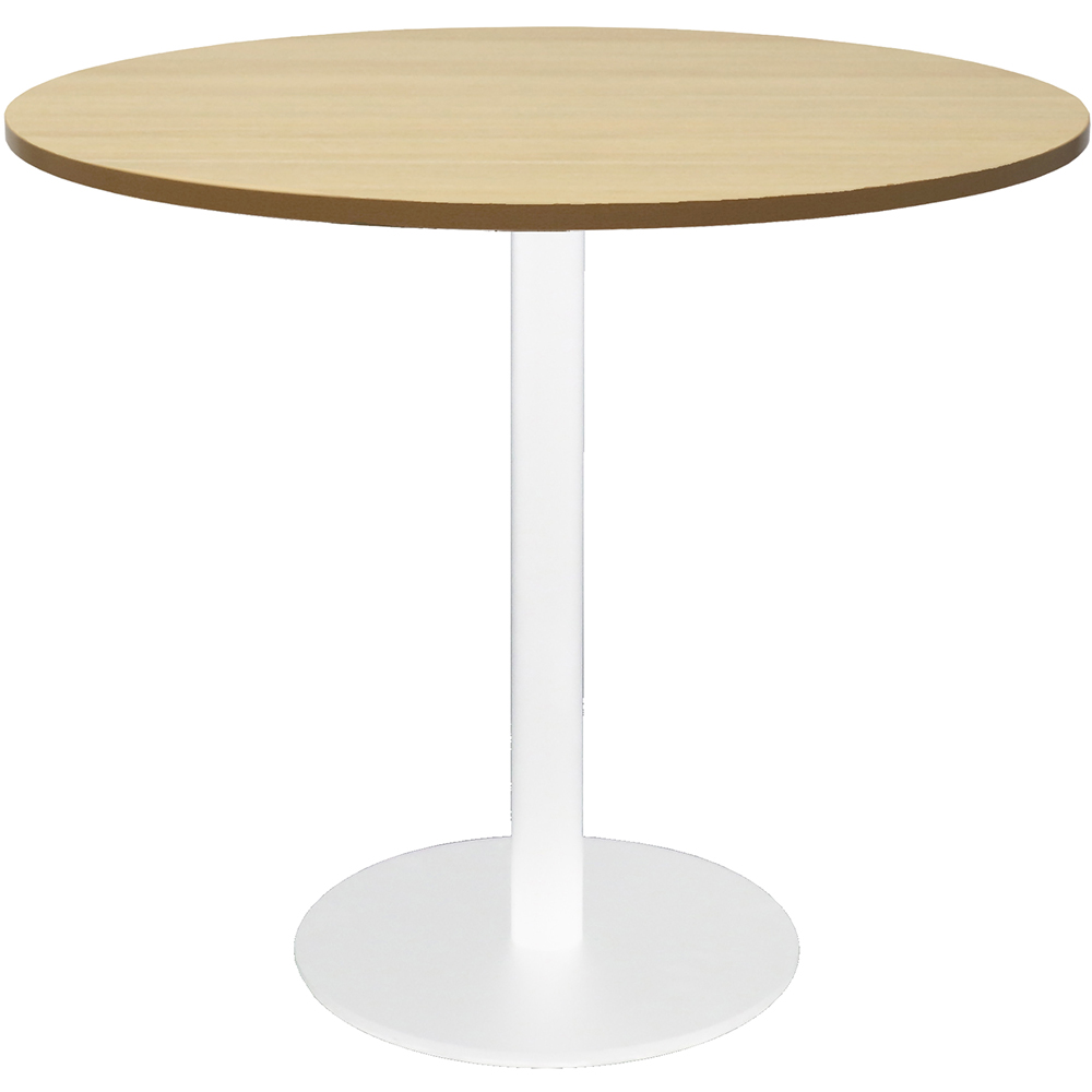 Image for RAPIDLINE ROUND TABLE DISC BASE 900MM NATURAL OAK/WHITE from BusinessWorld Computer & Stationery Warehouse