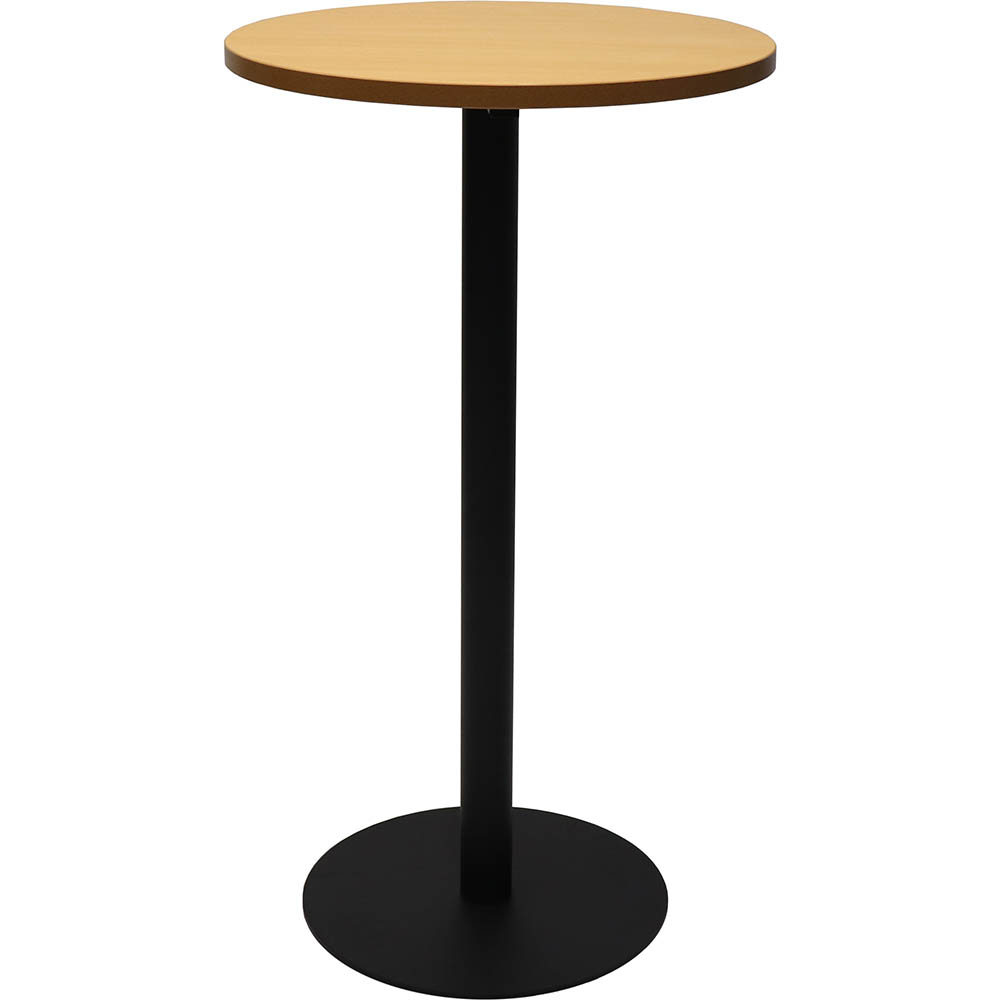 Image for RAPIDLINE DRY BAR TABLE 600 X 1050MM BEECH COLOURED TABLE TOP / BLACK POWDER COAT BASE from BusinessWorld Computer & Stationery Warehouse