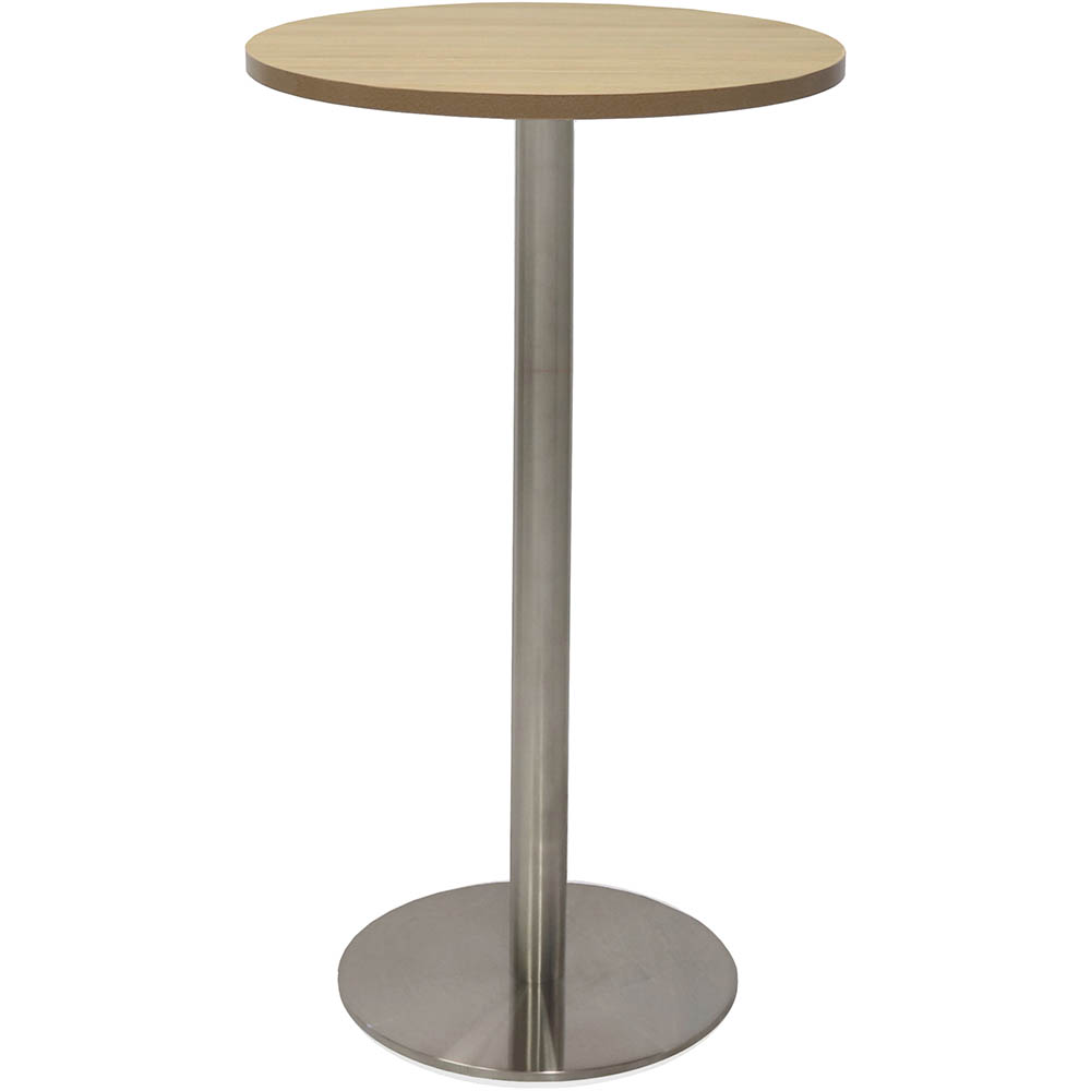 Image for RAPIDLINE DRY BAR TABLE 600 X 1050MM NATURAL OAK TABLE TOP / STAINLESS STEEL BASE from BusinessWorld Computer & Stationery Warehouse