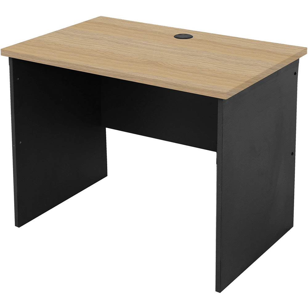Image for RAPID WORKER OPEN DESK 900 X 600MM OAK/IRONSTONE from BusinessWorld Computer & Stationery Warehouse