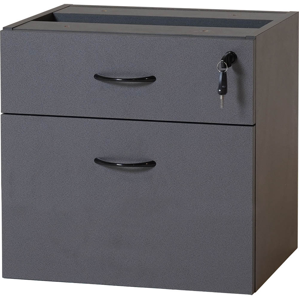 Image for RAPID WORKER FIXED DESK PEDESTAL 2-DRAWER LOCKABLE 465 X 447 X 454MM IRONSTONE from Clipboard Stationers & Art Supplies