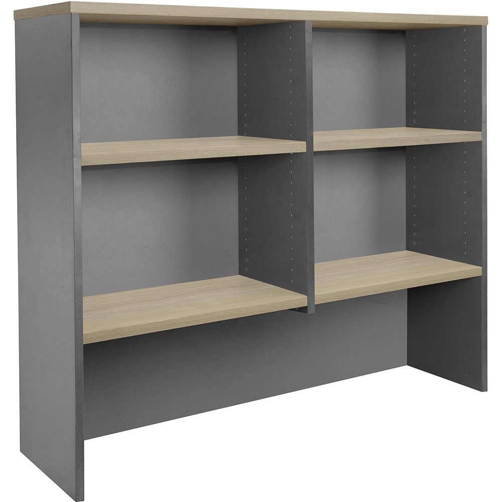 Image for RAPID WORKER OVERHEAD HUTCH 1200 X 1070 X 315MM OAK/IRONSTONE from BusinessWorld Computer & Stationery Warehouse