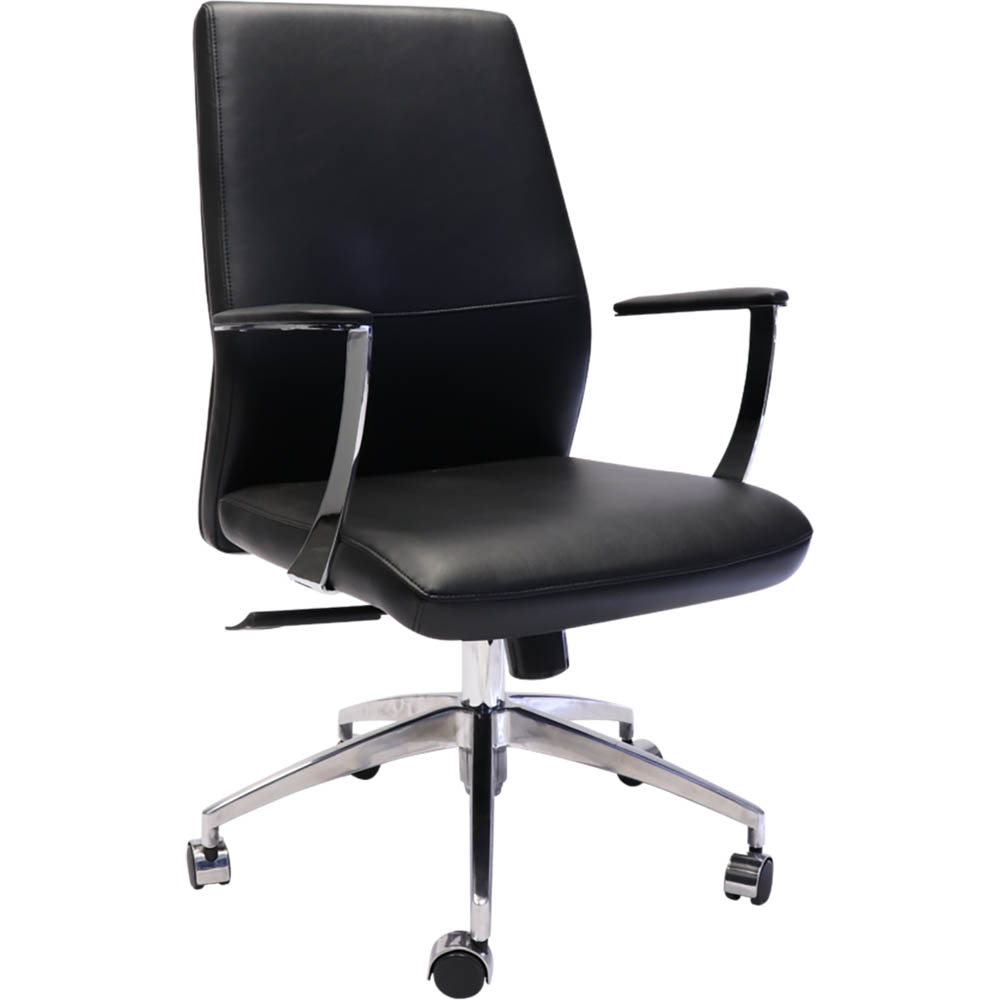 Image for RAPIDLINE CL3000M SLIMLINE EXECUTIVE CHAIR MEDIUM BACK ARMS BLACK from Moe Office Supplies