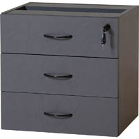 rapid worker fixed desk return pedestal 3-drawer lockable 465 x 370 x 454mm ironstone
