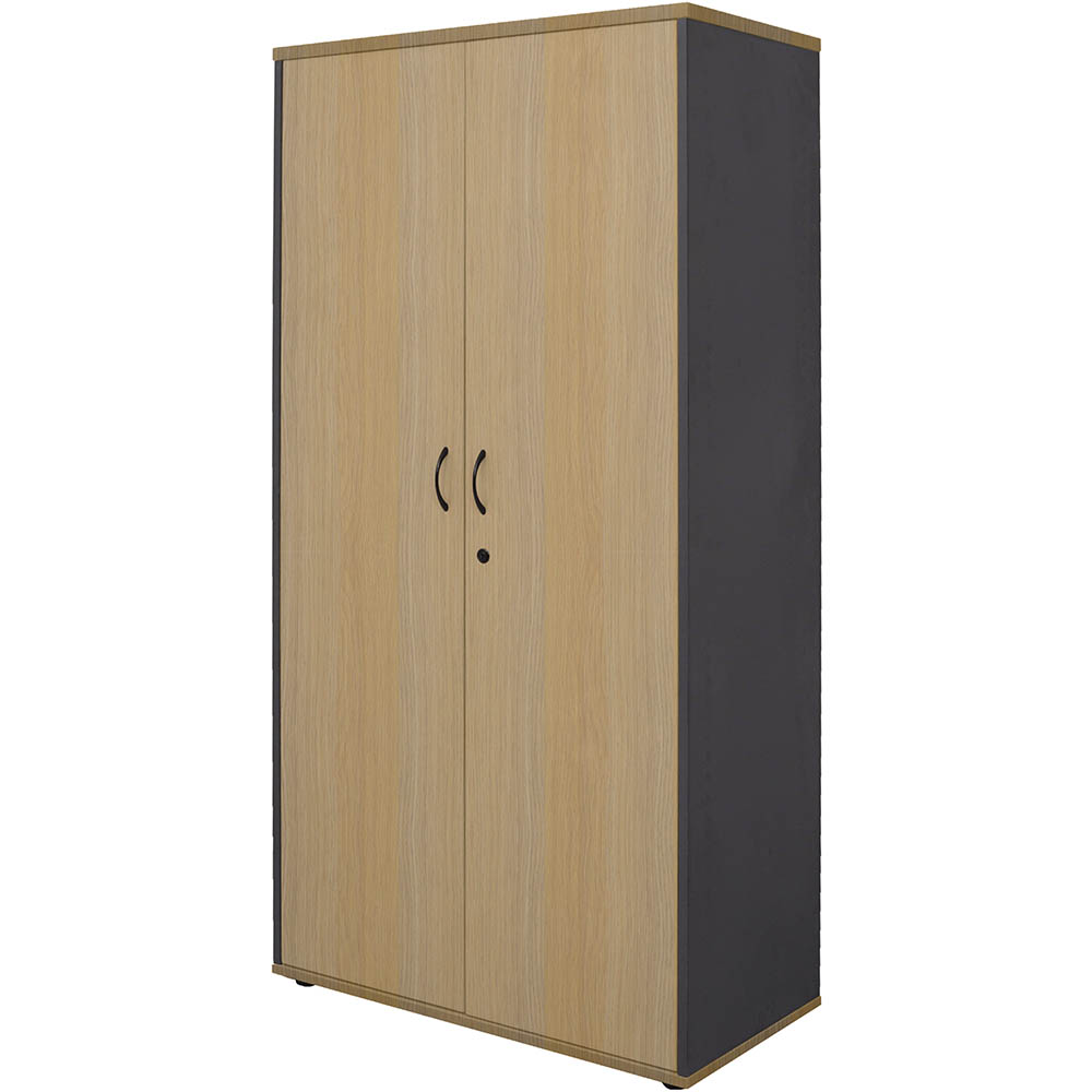 Image for RAPID WORKER CUPBOARD LOCKABLE 1800 X 900 X 450MM OAK/IRONSTONE from BusinessWorld Computer & Stationery Warehouse