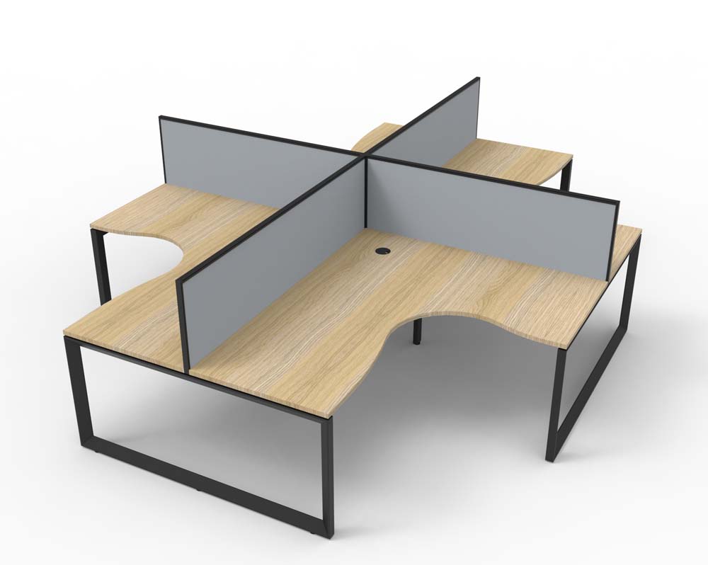 Image for RAPID INFINITY DELUXE 4 PERSON LOOP LEG CORNER WORKSTATION POD WITH SCREEN from That Office Place PICTON