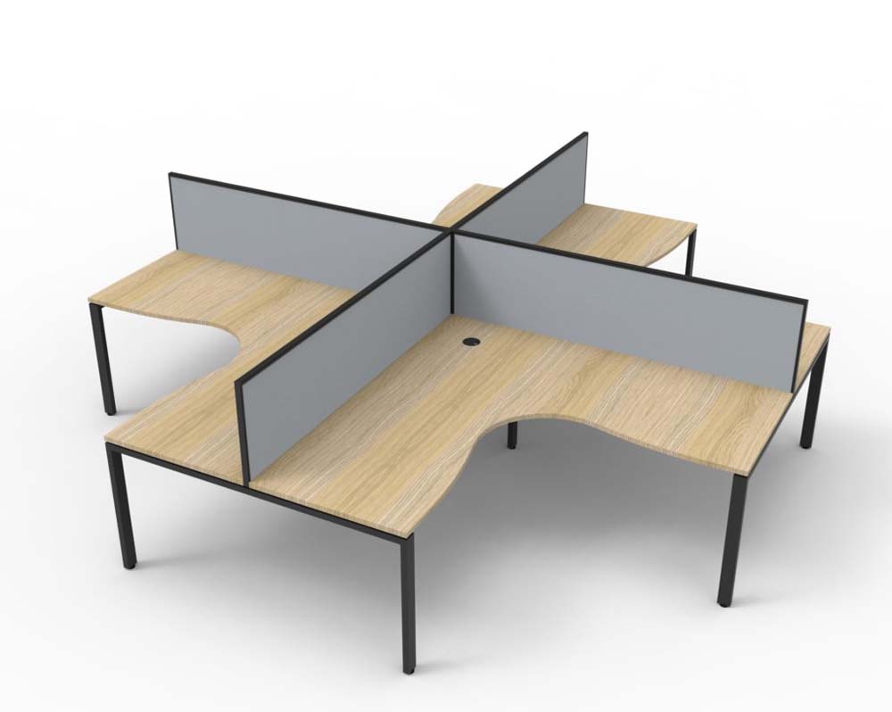 Image for RAPID INFINITY DELUXE 4 PERSON PROFILE LEG CORNER WORKSTATION POD WITH SCREEN from That Office Place PICTON