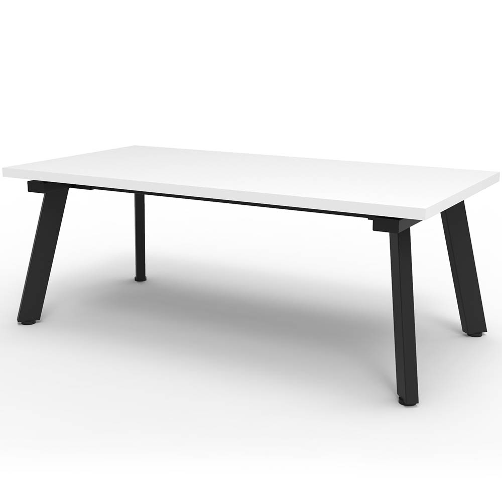 Image for RAPIDLINE ETERNITY COFFEE TABLE 1200 X 600MM NATURAL WHITE/BLACK from Office Heaven