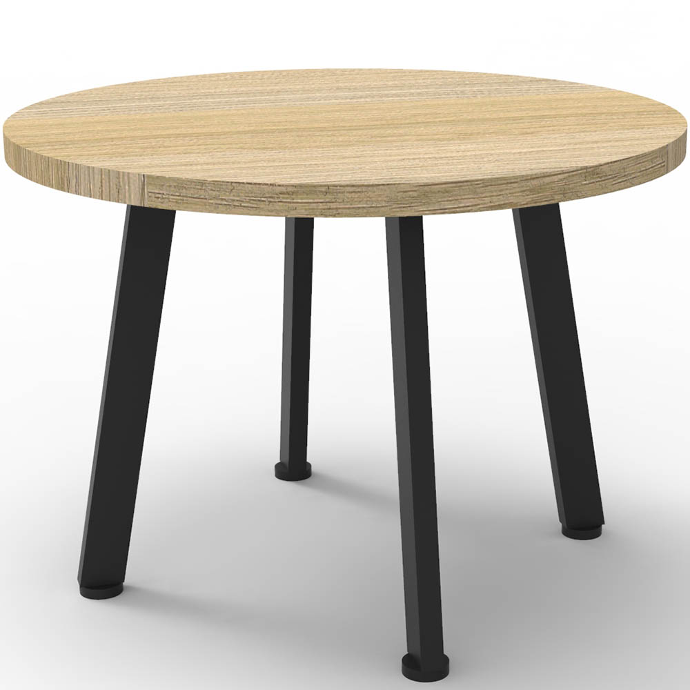 Image for RAPIDLINE ETERNITY COFFEE TABLE 600MM DIA NATURAL OAK/BLACK from BusinessWorld Computer & Stationery Warehouse