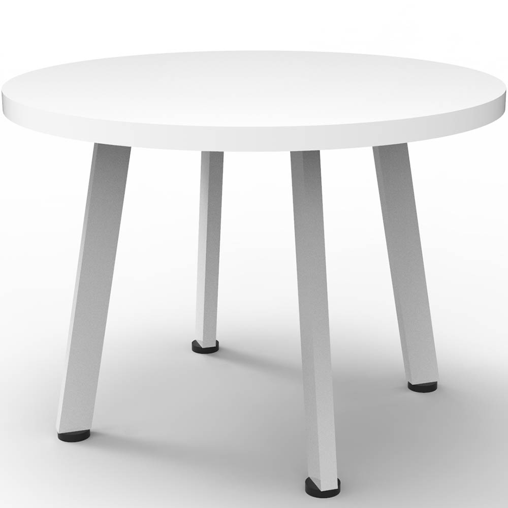 Image for RAPIDLINE ETERNITY COFFEE TABLE 600MM DIA NATURAL WHITE/WHITE SATIN from Office Heaven