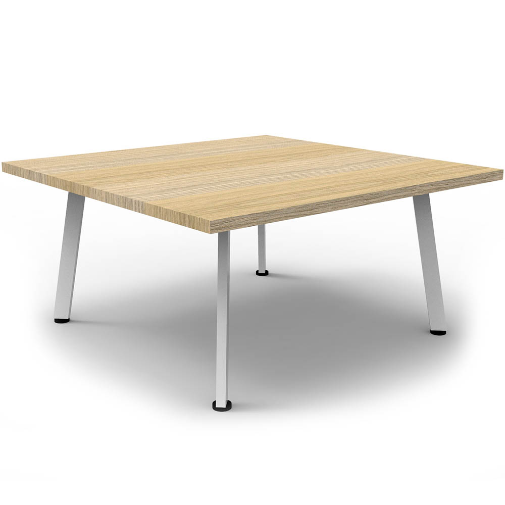 Image for RAPIDLINE ETERNITY COFFEE TABLE 900 X 900MM NATURAL OAK/WHITE SATIN from Mercury Business Supplies