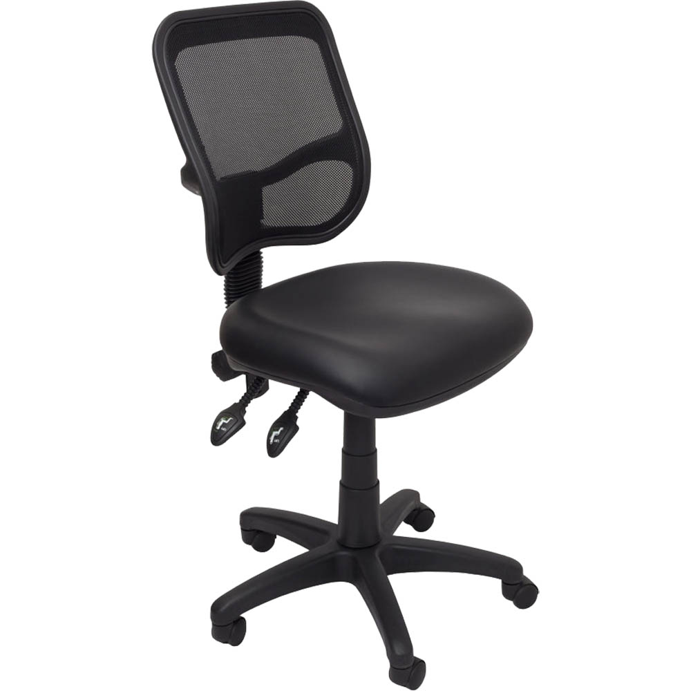 Image for RAPIDLINE EM300 OPERATOR CHAIR MEDIUM MESH BACK PU BLACK from Australian Stationery Supplies