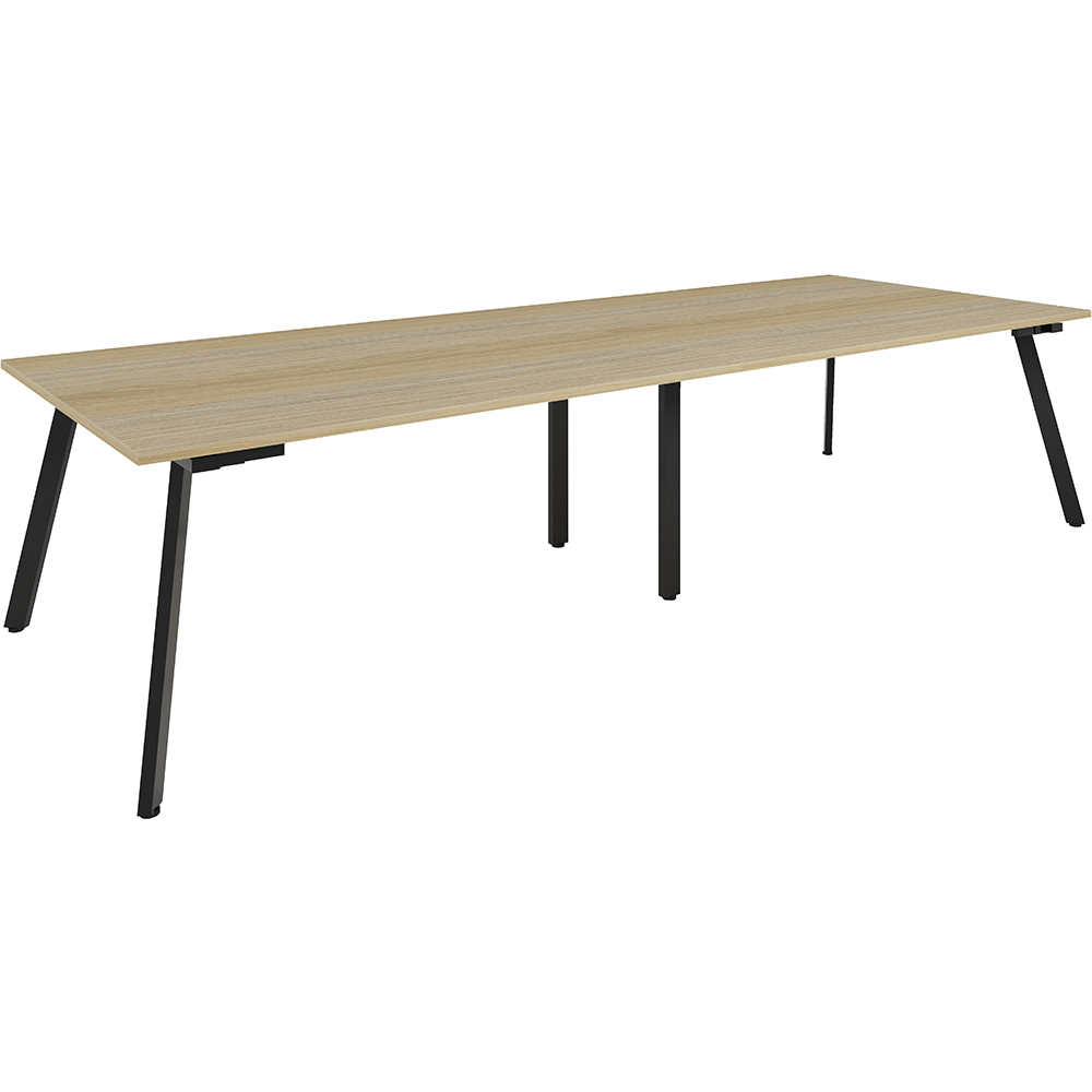 Image for RAPIDLINE ETERNITY MEETING TABLE 3200 X 1200MM NATURAL OAK/BLACK from Challenge Office Supplies