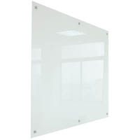 rapidline glass writing board with chrome fittings 1500 x 1200 x 15mm white