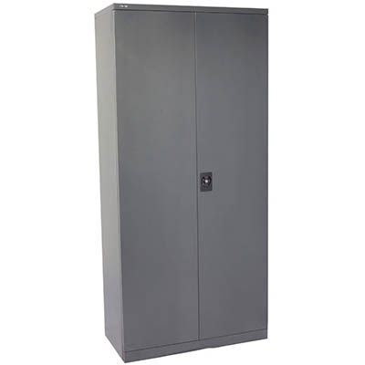 Image for RAPIDLINE GO SWING DOOR CUPBOARD 3 SHELVES 910 X 450 X 1830MM GRAPHITE RIPPLE from That Office Place PICTON