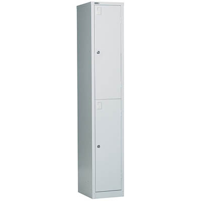 Image for GO STEEL LOCKER 2 DOOR 380 X 455 X 1830MM SILVER GREY from BusinessWorld Computer & Stationery Warehouse