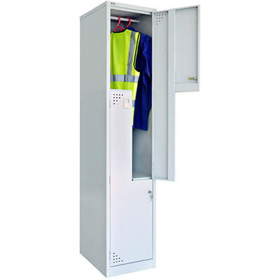 Image for GO STEEL LOCKER 2 STEP DOOR 380 X 455 X 1830MM SILVER GREY from BusinessWorld Computer & Stationery Warehouse