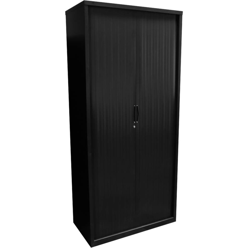 Image for GO STEEL TAMBOUR DOOR CABINET 5 SHELVES 1981 X 1200 X 473MM BLACK from That Office Place PICTON