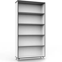 rapid infinity deluxe bookcase 1800 x 900 x 315mm natural white laminate black edging