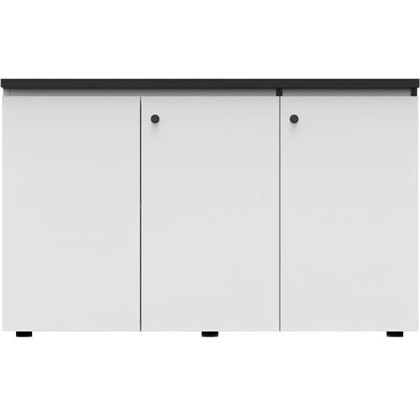Image for RAPID INFINITY DELUXE 3 SWING DOOR CUPBOARD 1500 X 450 X 730MM NATURAL WHITE LAMINATE BLACK RIGID EDGING from That Office Place PICTON