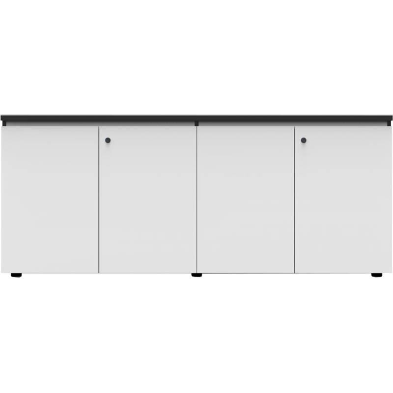 Image for RAPID INFINITY DELUXE 4 SWING DOOR CUPBOARD 1800 X 450 X 730MM NATURAL WHITE LAMINATE BLACK RIGID EDGING from That Office Place PICTON