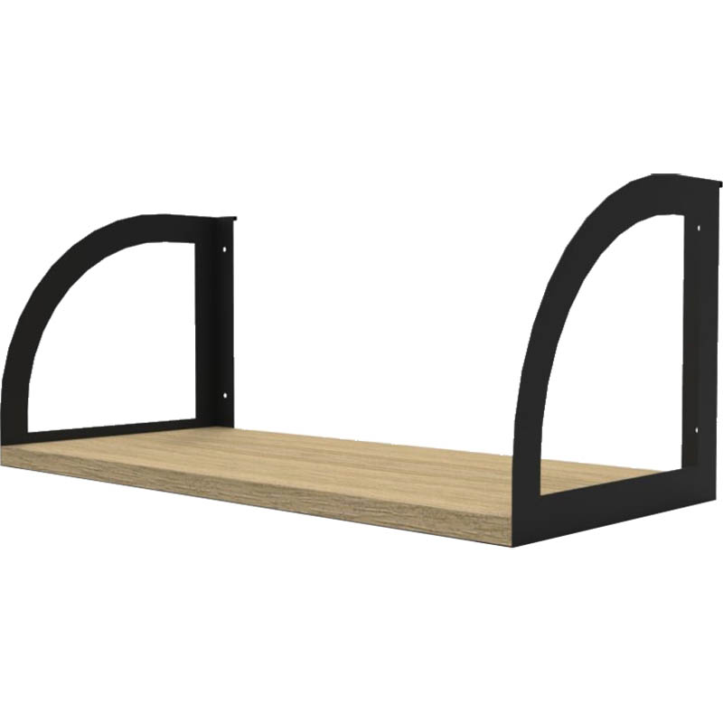 Image for RAPID INFINITY DELUXE SCREEN HUNG SHELF 600 X 270 X 250MM NATURAL OAK/BLACK from That Office Place PICTON