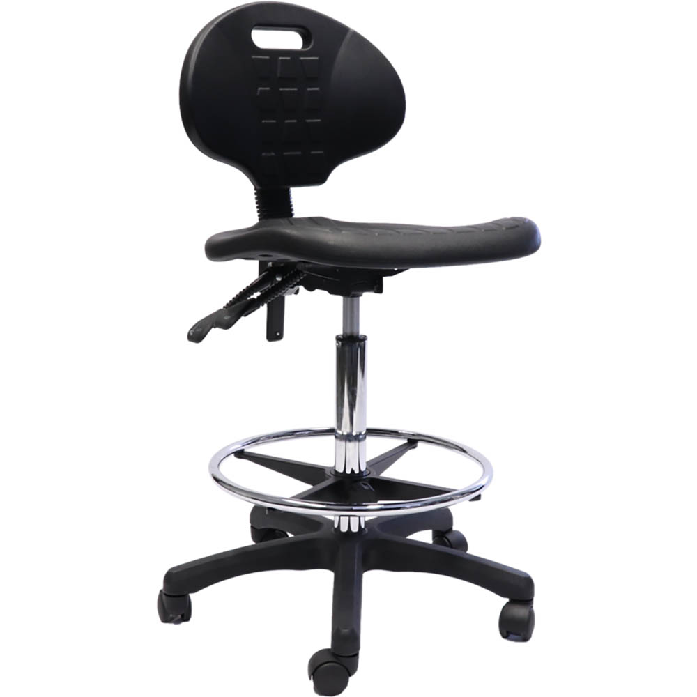 Image for RAPIDLINE LABORATORY DRAFTING CHAIR BLACK from Memo Office and Art