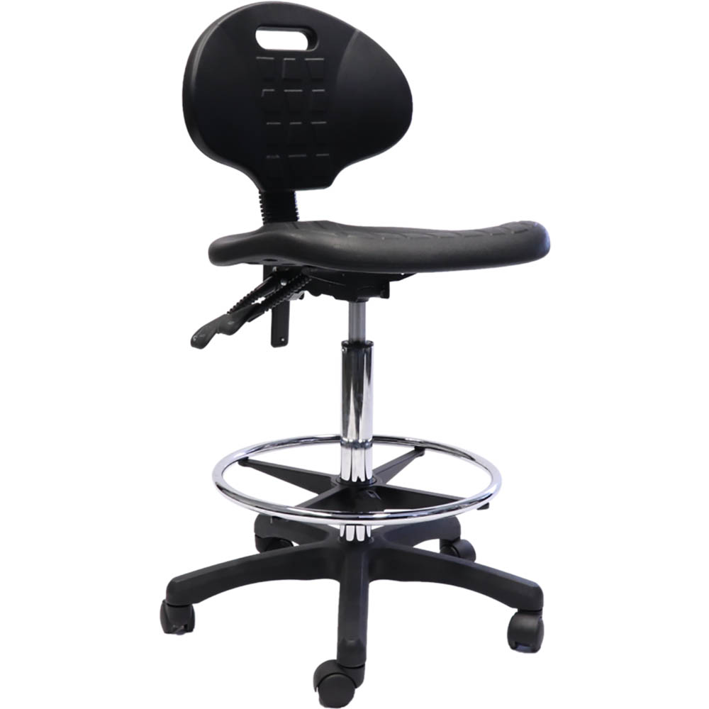 Image for RAPIDLINE LABORATORY DRAFTING CHAIR BLACK from Mitronics Corporation