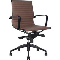 rapidline pu605m executive chair medium back arms tan/black