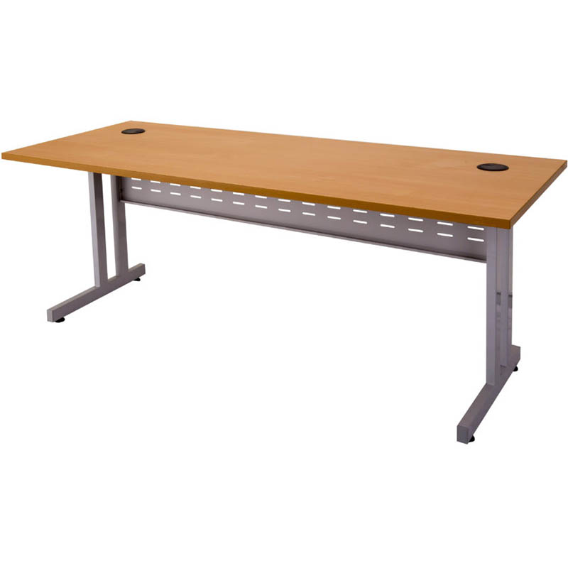 Image for RAPID SPAN C LEG DESK WITH METAL MODESTY PANEL 1200 X 700MM BEECH/SILVER from BusinessWorld Computer & Stationery Warehouse