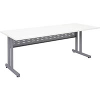 rapid span c leg desk with metal modesty panel 1200 x 700mm white/silver