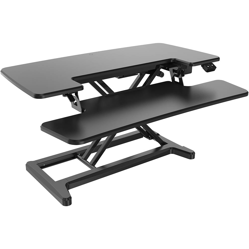 Image for RAPID FLUX ELECTRIC HEIGHT ADJUSTABLE DESK RISER 880 X 415MM BLACK from Challenge Office Supplies