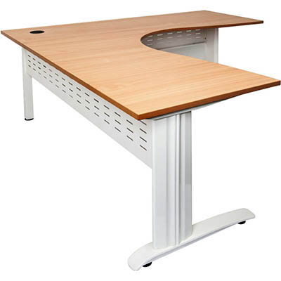Image for RAPID SPAN CORNER WORKSTATION METAL MODESTY PANEL 1500 X 1500 X 700MM BEECH/WHITE from Olympia Office Products