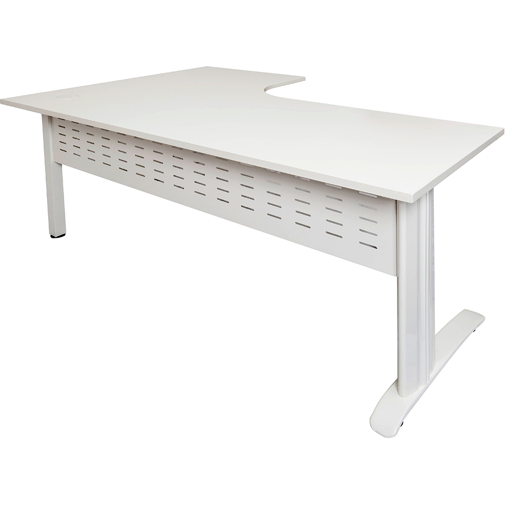 Image for RAPID SPAN CORNER WORKSTATION WITH METAL MODESTY PANEL 1800 X 1200 X 700MM NATURAL WHITE/WHITE from Challenge Office Supplies