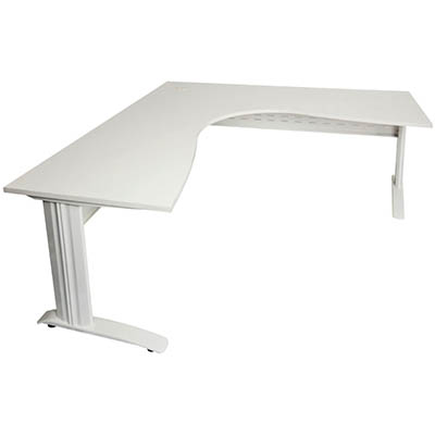 Image for RAPID SPAN CORNER WORKSTATION WITH METAL MODESTY PANEL 1800 X 1500 X 700MM NATURAL WHITE/WHITE from Challenge Office Supplies